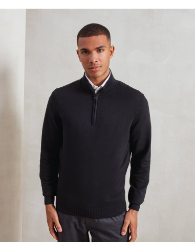 PRE-PR695-Sweat en tricot 1/4 zip